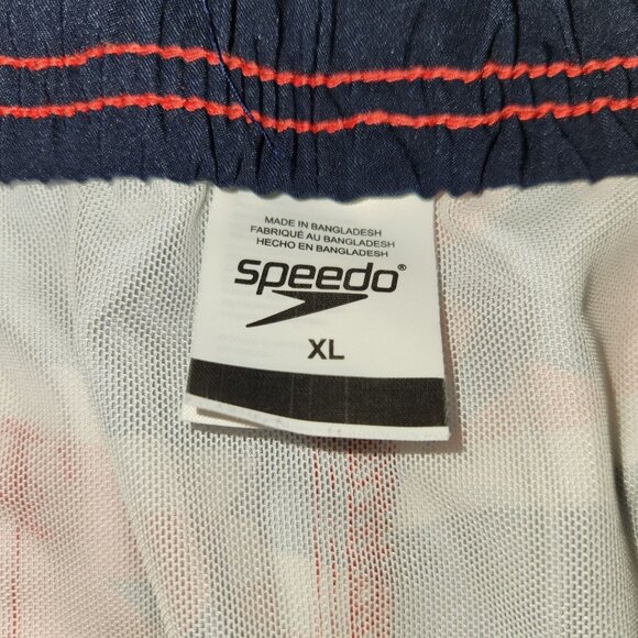 Speedo XL Swim Trunks Star-Spangled Design Red White Blue Elastic Waist 2510 - Picture 3 of 9